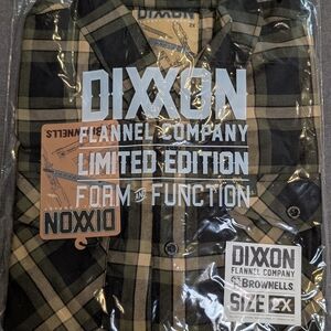 DIXXON Olive and Tan Plaid Flannel Shirt